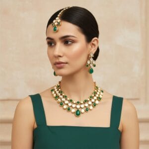 Necklace for Green Saree