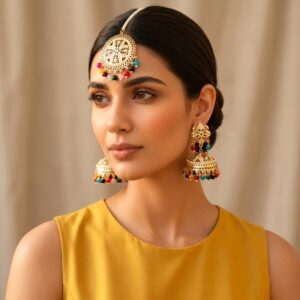 Noor Jadau Earrings Multicolor
