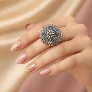 Oxidised Silver Ring - Vintage Charm
