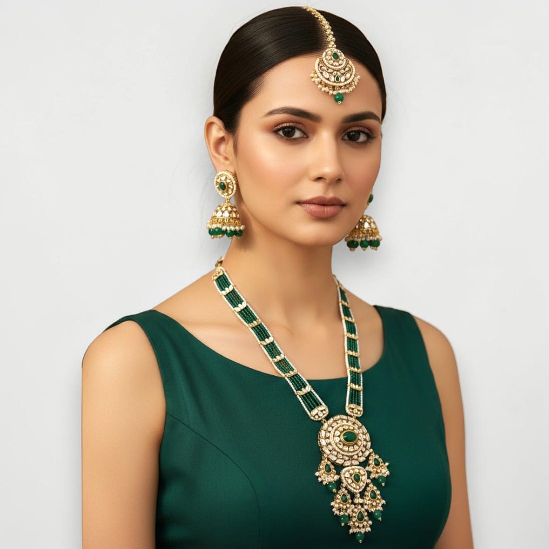 Rani Long Jewellery Set - Green