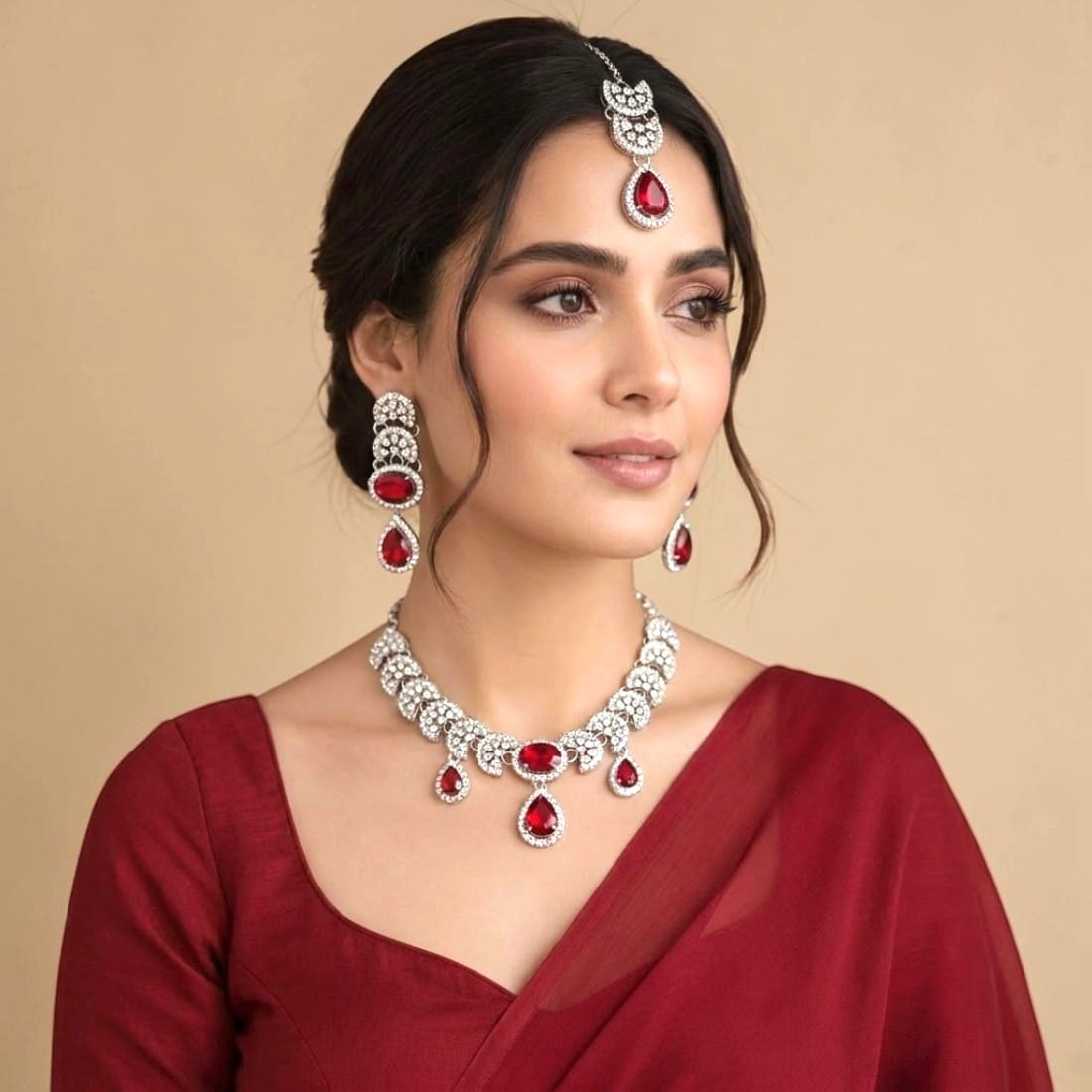 Nimisha-Red-American-Diamond-Necklace-Set-02 Nimisha Red American Diamond Necklace Set