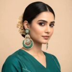 Blue-Meher-Kundan-Chandbali-Earrings Blue Meher Kundan Chandbali Earrings