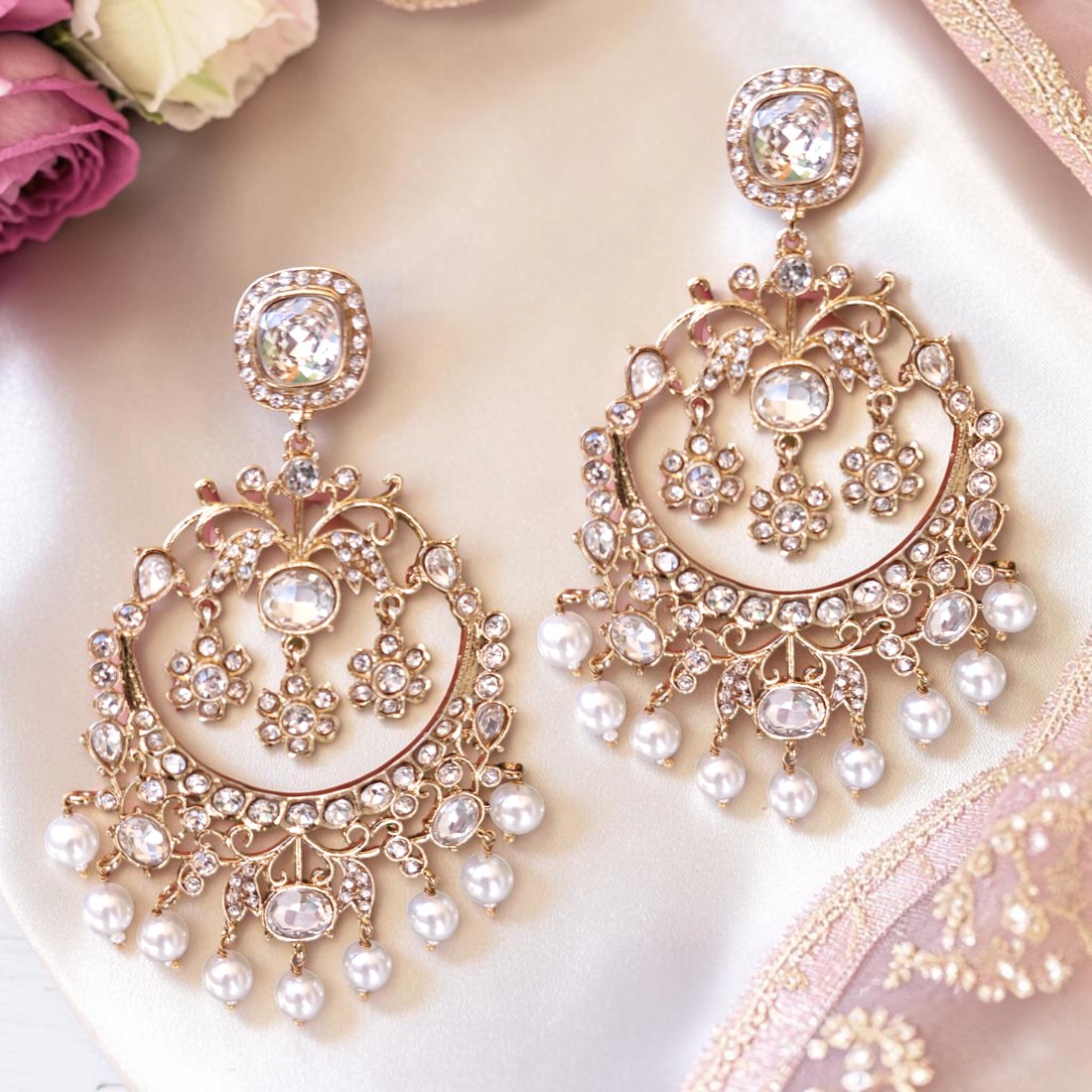 Midnight Maharani Kundan Earrings